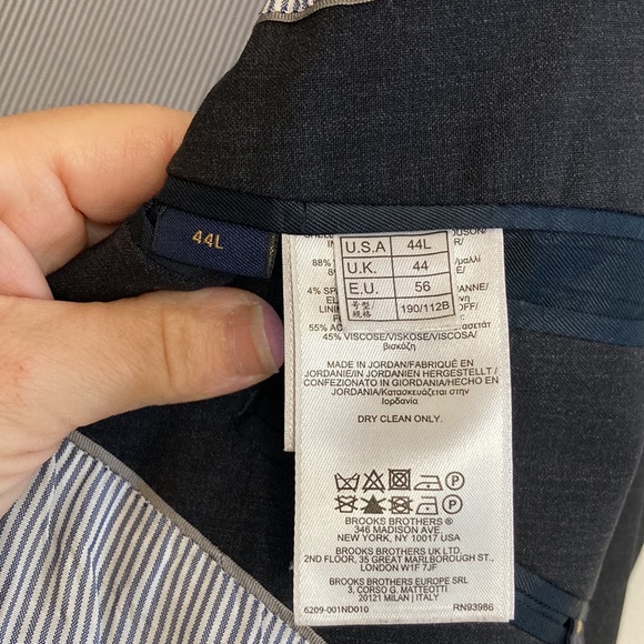 Brooks Brothers Explorer Jacket Men 44L Gray Wool Stretch Blazer Regent Fit - Picture 12 of 14